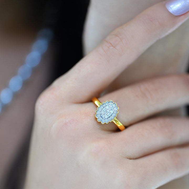 18K YG Cluster Diamond Ring- 1pc