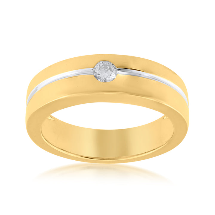 18K YG Men Solitaire Diamond Ring- 1pc