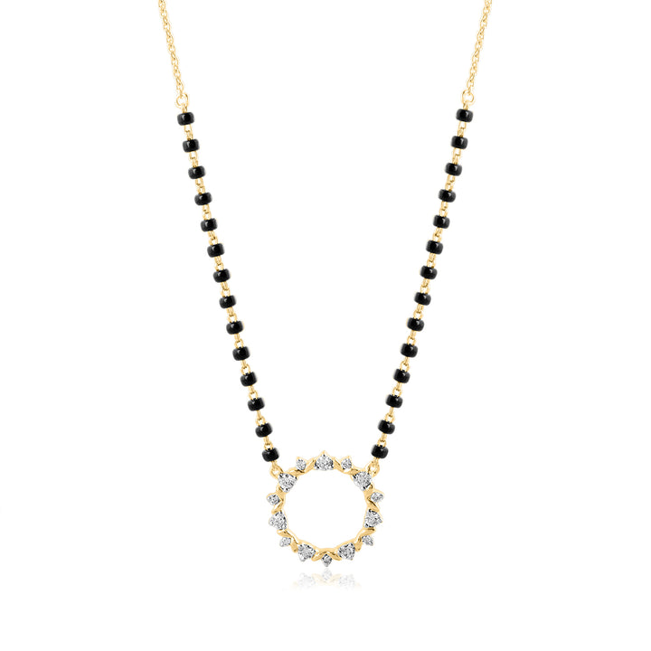 14K YG Circle Diamond Mangalsutra with 18K Chain- 1pc
