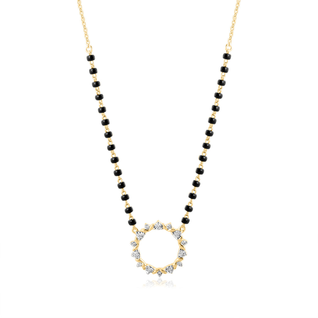 A appealing Collection of diamond Mangalsutra with Precious Gems and Jewels in Gold and Diamonds at RB diamond jewellers.