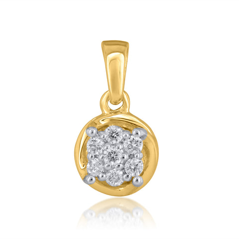 18K YG Cluster Diamond Pendant-1pc