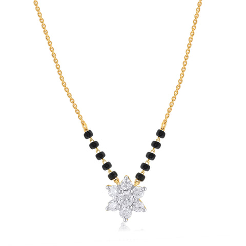 14K YG Star Diamond Mangalsutra with 18K Chain-1pc