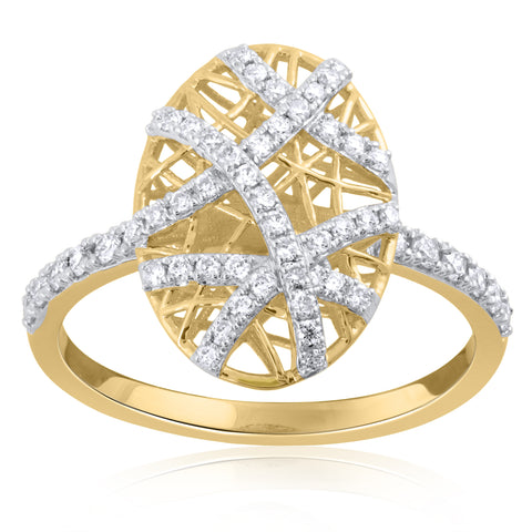 18K YG Fancy Diamond Ring-1pc