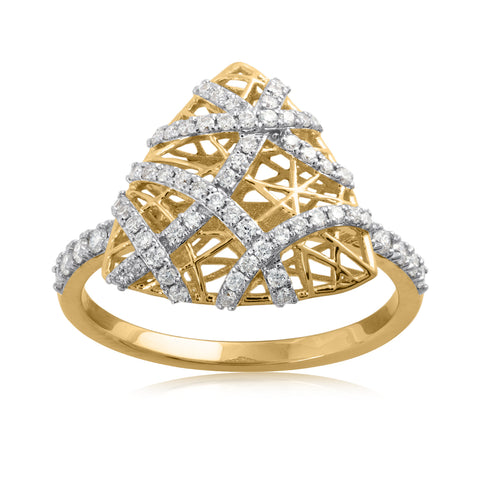 18K YG Fancy Diamond Ring-1pc