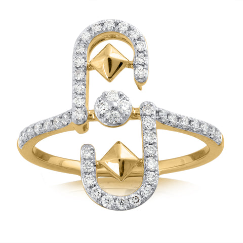 18K YG Fancy Diamond Ring-1pc