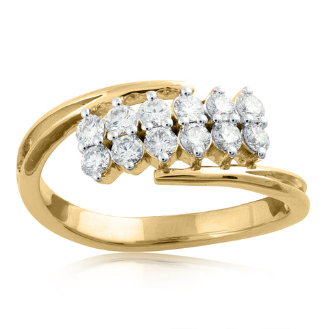 18K YG Fancy Diamond Ring-1pc