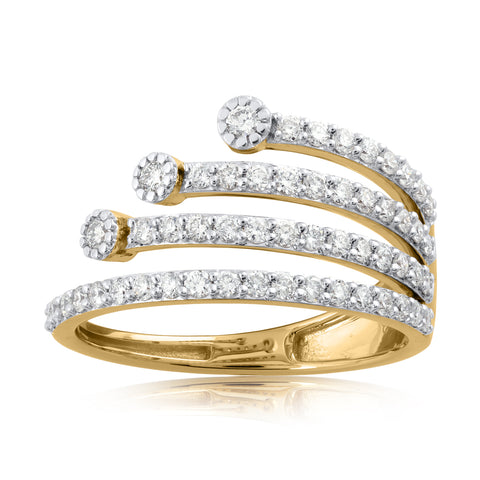 18K YG Fancy Diamond Ring-1pc