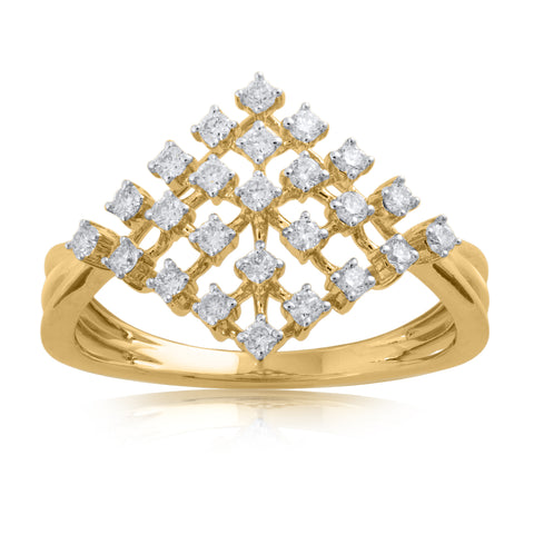 18K YG Fancy Diamond Ring-1pc