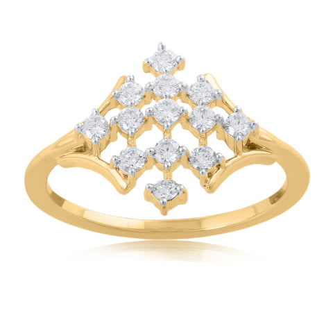 18K YG Fancy Diamond Ring-1pc
