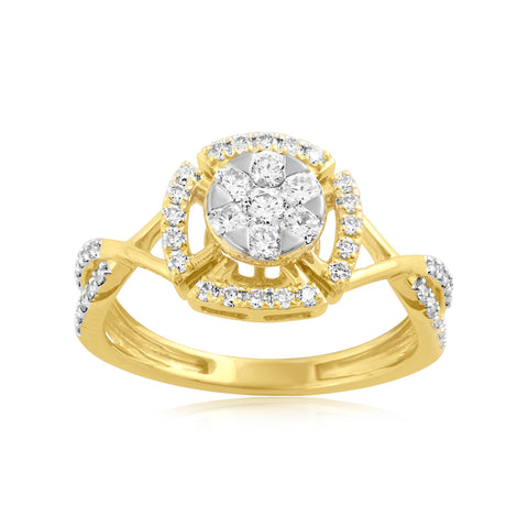 18K YG Bridal Diamond Ring-1pc