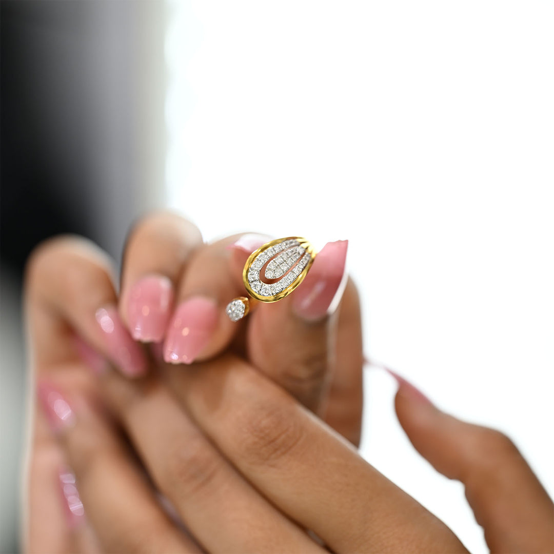 18K YG Fancy Diamond Ring- 1pc