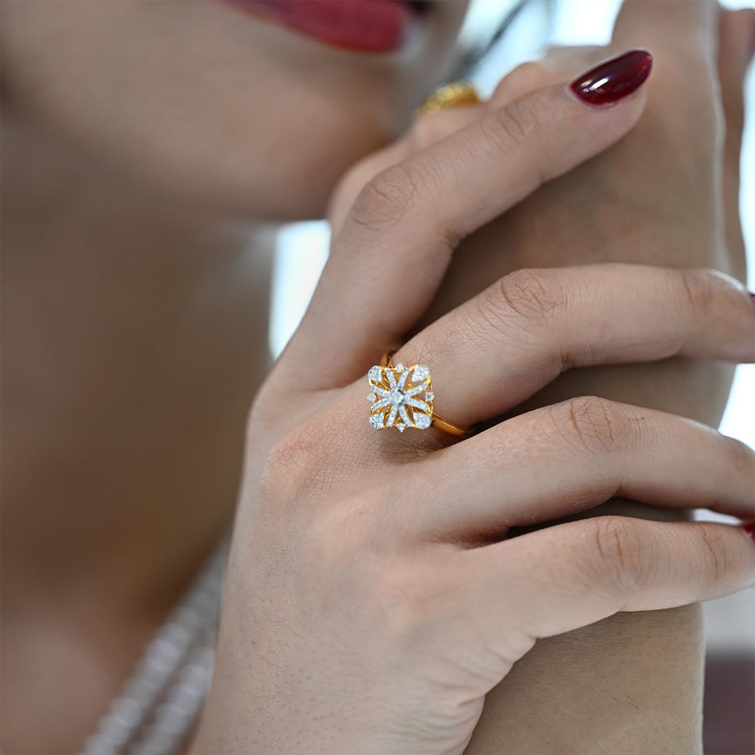 18K YG Diamond Ring-Pendant Combo – Fancy Design