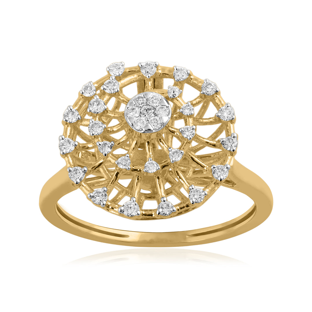 18K YG 2 in 1 Fancy Diamond Ring & pendant -1pc