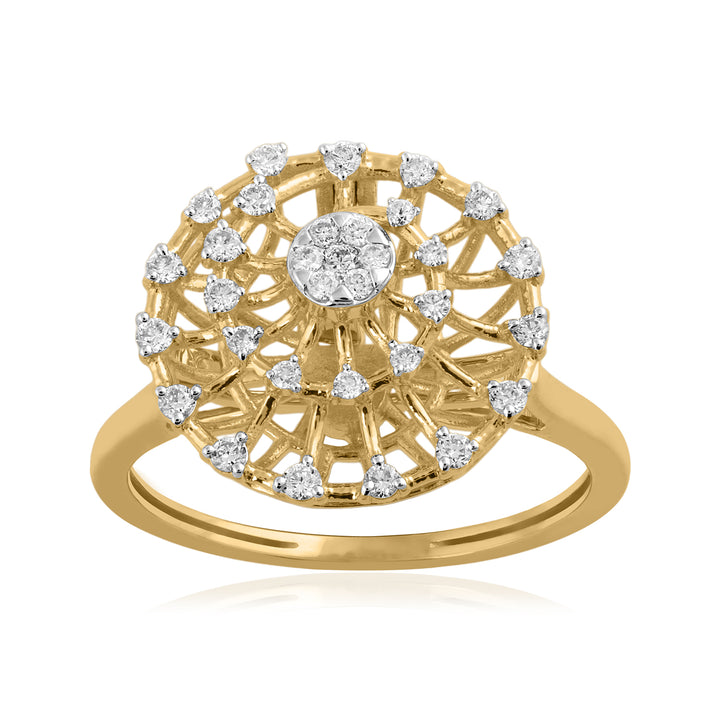 18K YG 2 in 1 Fancy Diamond Ring & pendant -1pc