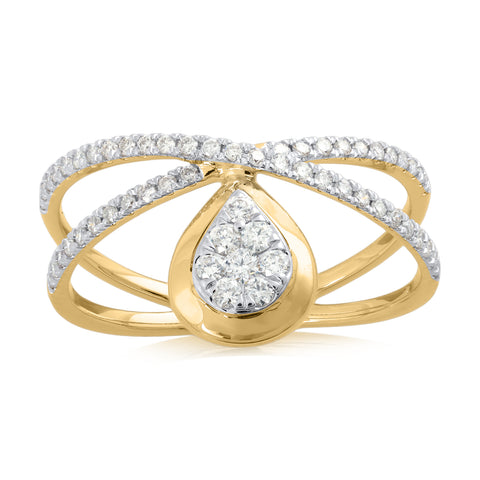 18K YG Fancy Diamond Ring-1pc