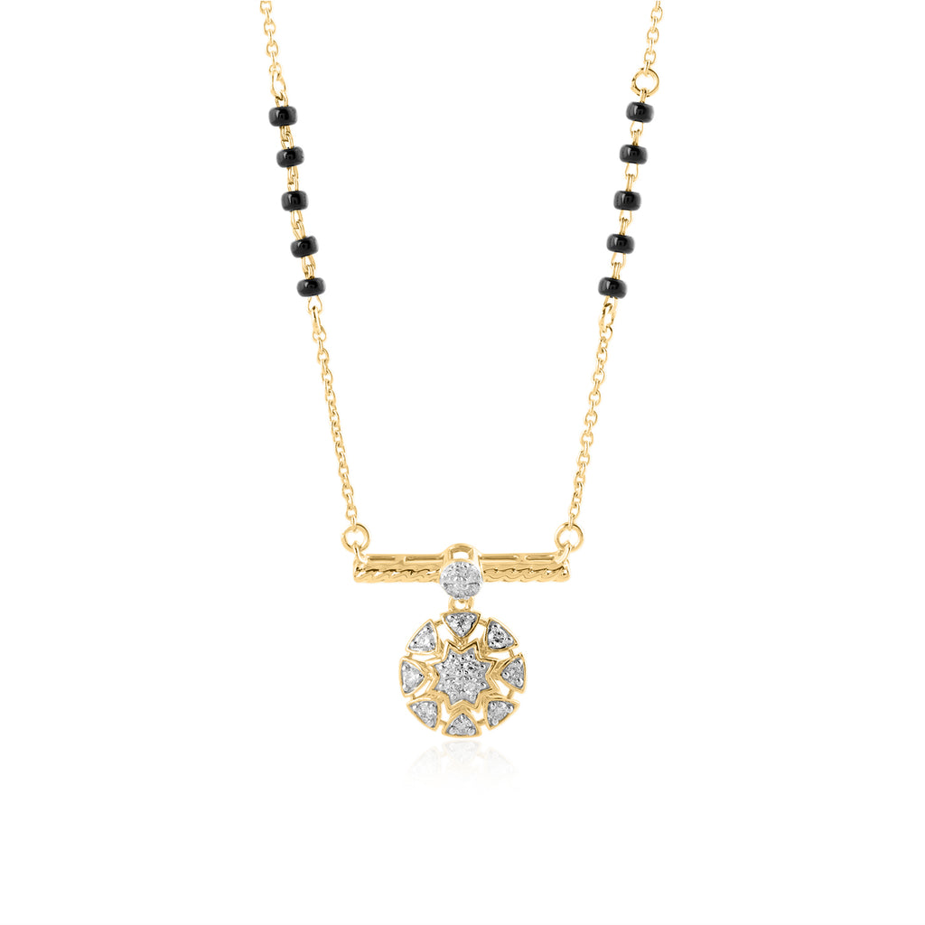 A appealing Collection of diamond Mangalsutra with Precious Gems and Jewels in Gold and Diamonds at RB diamond jewellers.