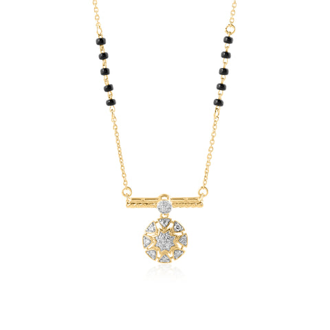 14K YG Fancy Diamond Mangalsutra with 18K Chain-1pc