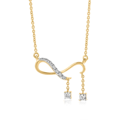 14K YG Fancy Diamond Pendant with 18K Chain-1pc