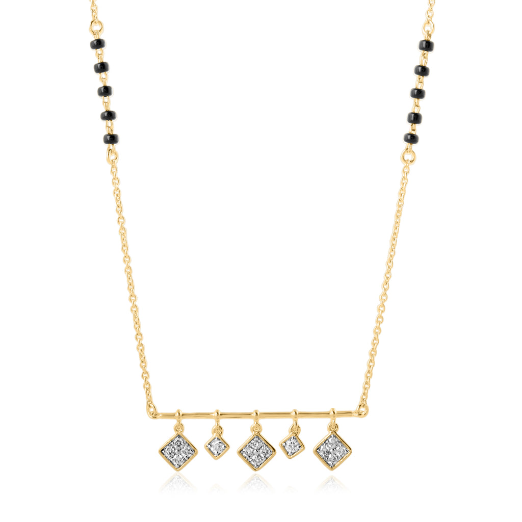 A appealing Collection of diamond Mangalsutra with Precious Gems and Jewels in Gold and Diamonds at RB diamond jewellers.
