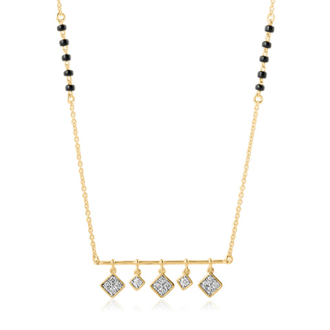 14K YG Fancy Diamond Mangalsutra with 18K Chain-1pc