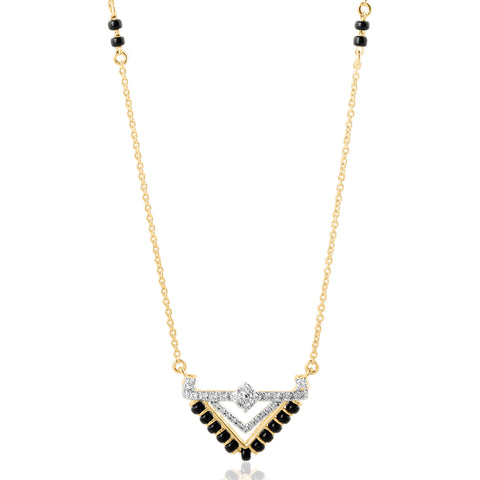 14K YG Fancy Diamond Mangalsutra with 18K Chain-1pc