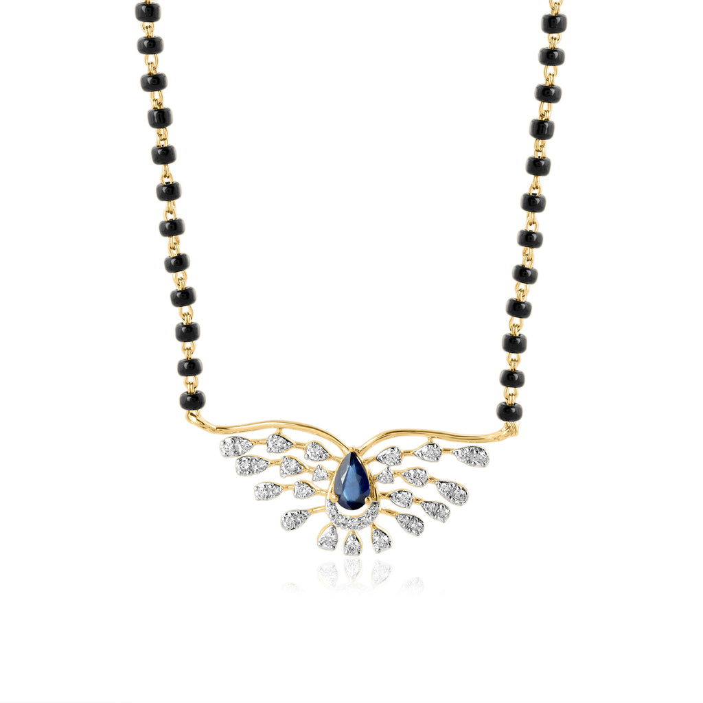 A appealing Collection of diamond Mangalsutra with Precious Gems and Jewels in Gold and Diamonds at RB diamond jewellers.