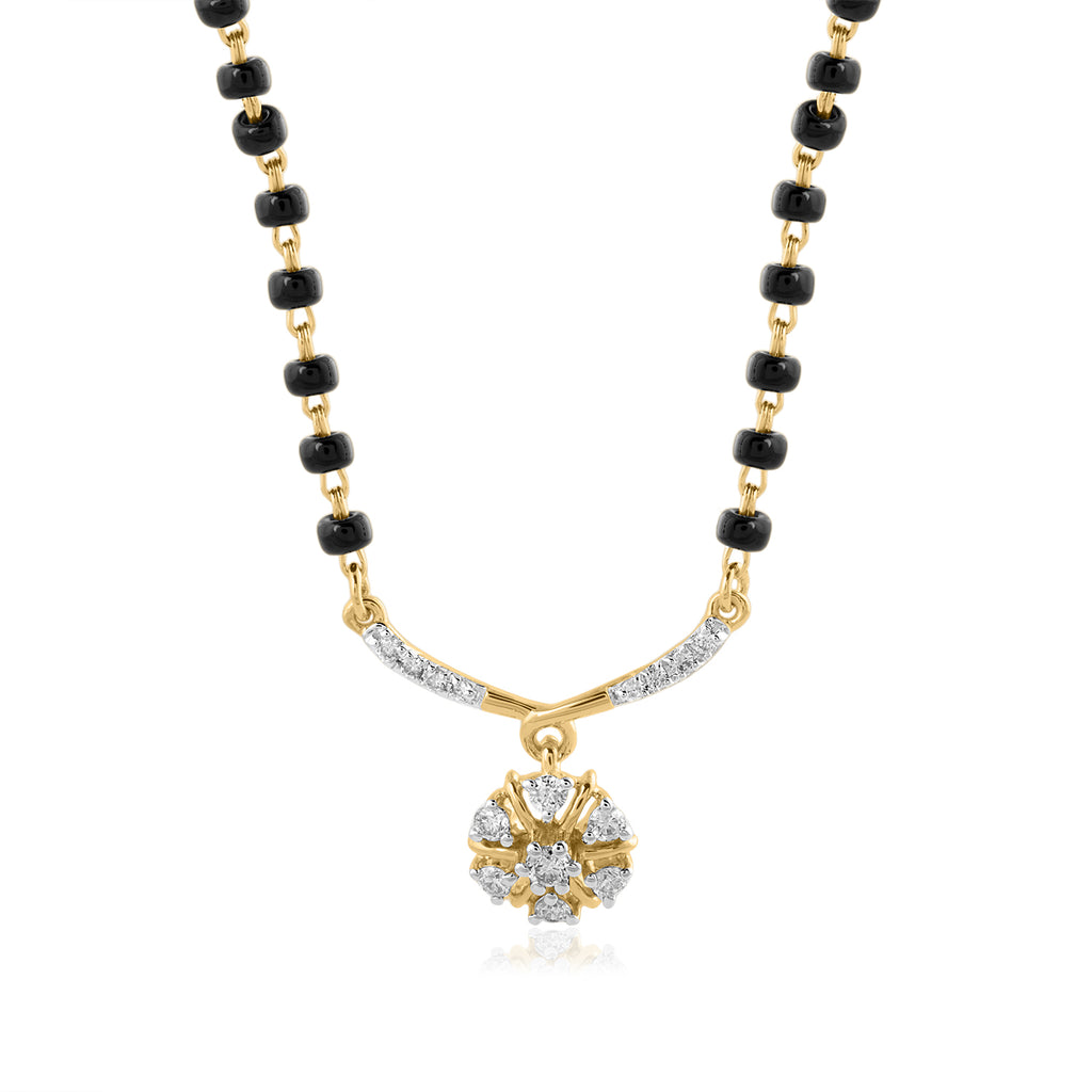 A appealing Collection of diamond Mangalsutra with Precious Gems and Jewels in Gold and Diamonds at RB diamond jewellers.