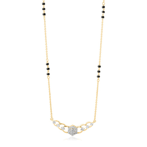 14K YG Fancy Diamond Mangalsutra with 18K Chain-1pc