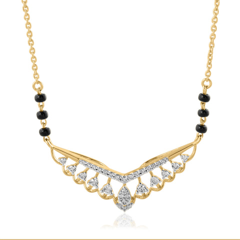 14K YG Fancy Diamond Mangalsutra with 18K Chain-1pc