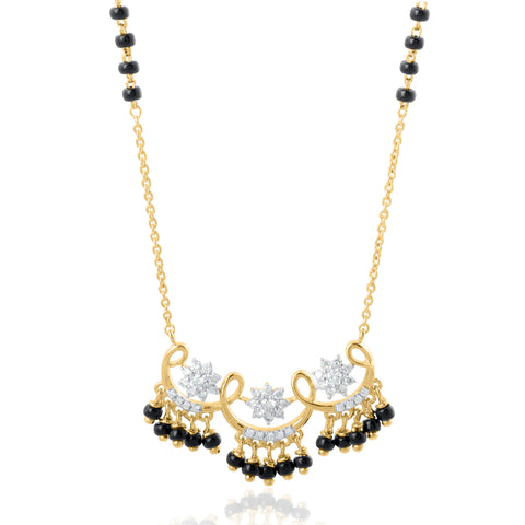 14K YG Fancy Diamond Mangalsutra with 18K Chain-1pc