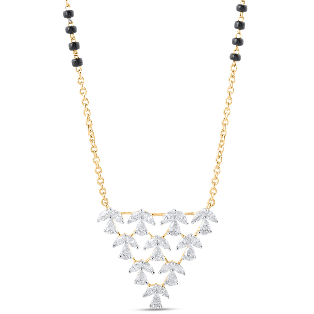 A appealing Collection of diamond Mangalsutra with Precious Gems and Jewels in Gold and Diamonds at RB diamond jewellers.