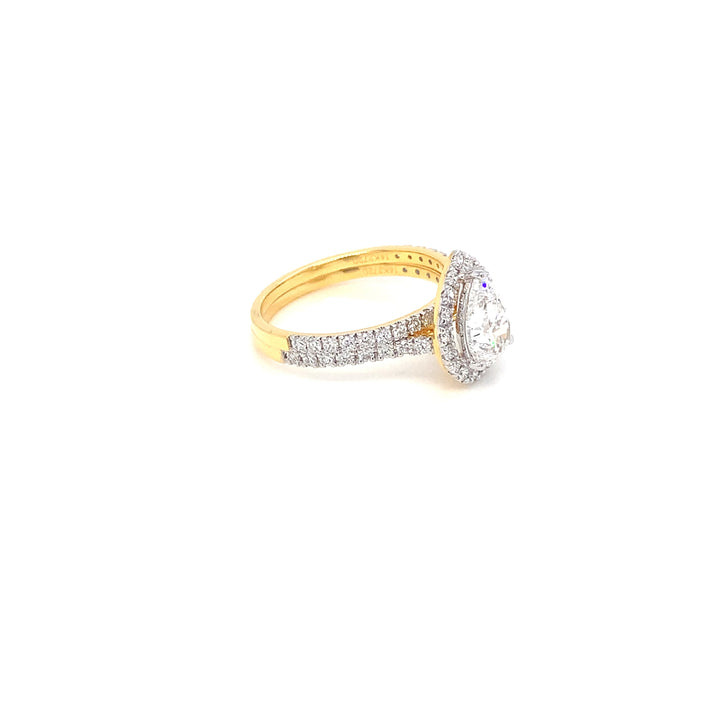 14K YG Drop Diamond Ring- 1pc