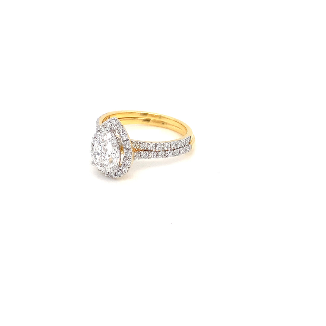 14K YG Drop Diamond Ring- 1pc