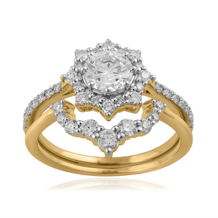 14K YG Cluster Diamond Ring- 1pc