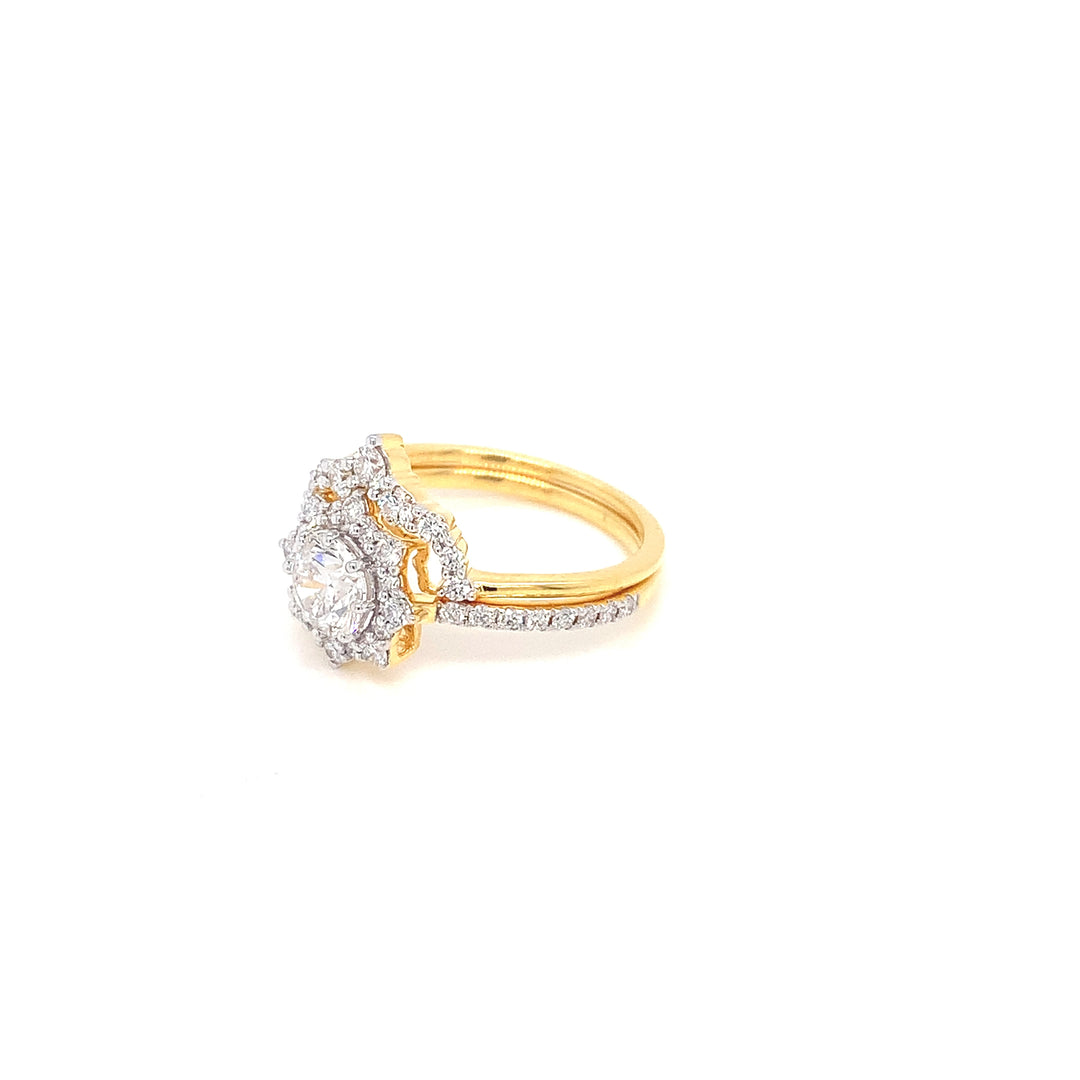 14K YG Cluster Diamond Ring- 1pc
