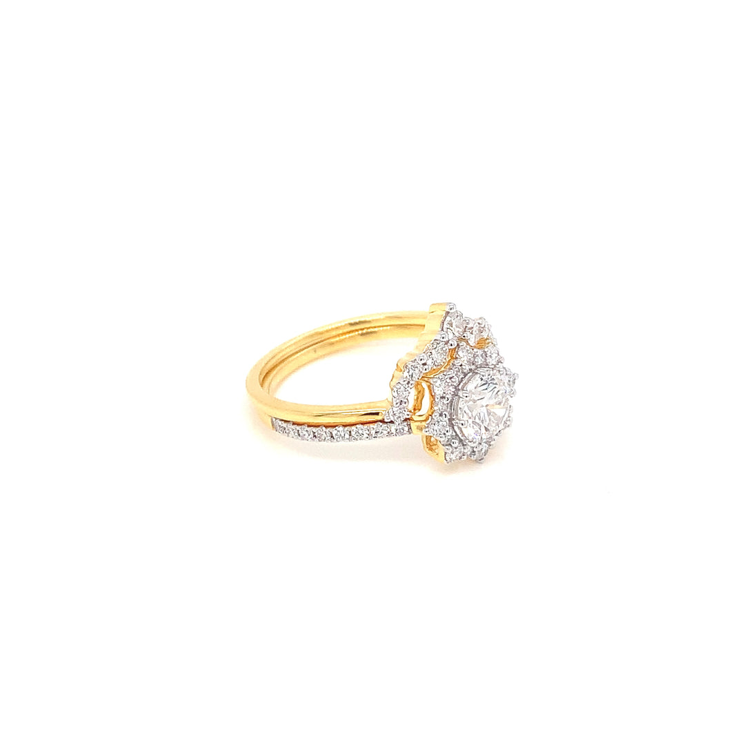 14K YG Cluster Diamond Ring- 1pc