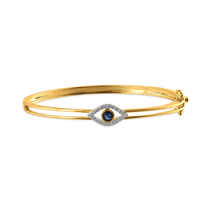 18K YG Screw Diamond with Lab Created Sapphire Bracelet- 1pc
