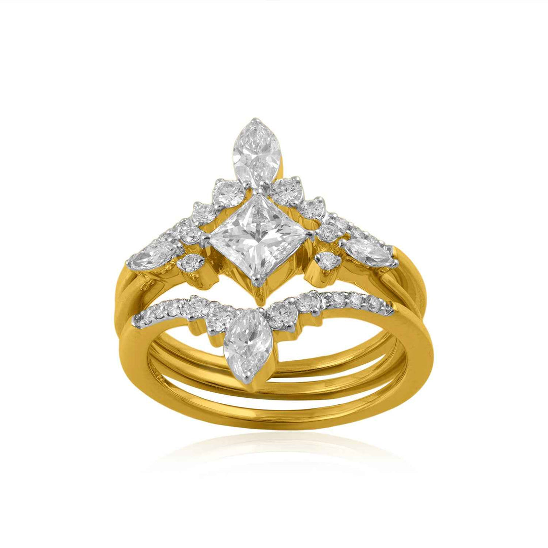 18K YG Cluster Diamond Ring-1pc
