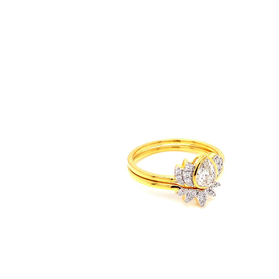 18K YG Cluster Diamond Ring-1pc