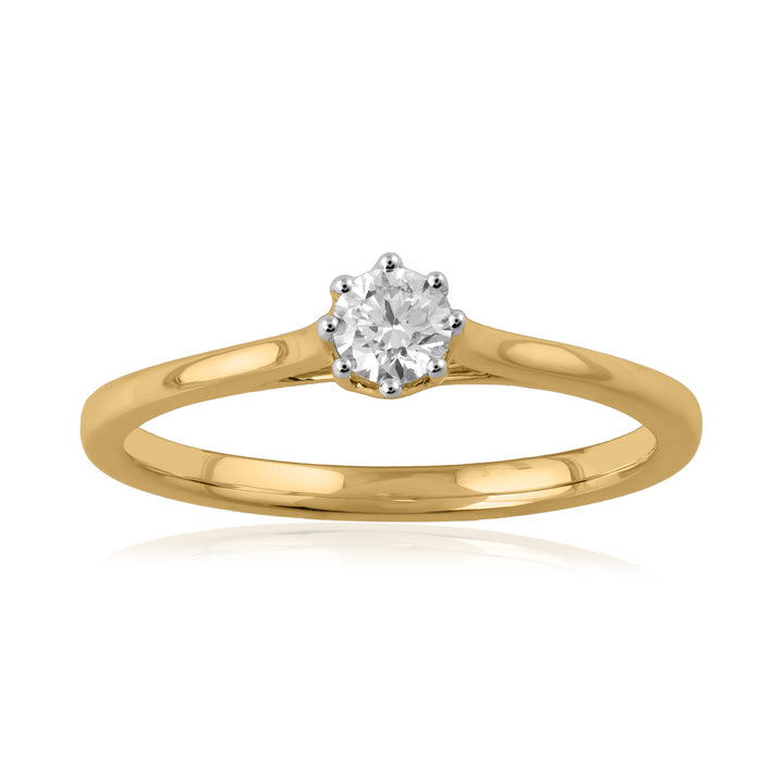 18K YG Solitaire Diamond Ring-1pc