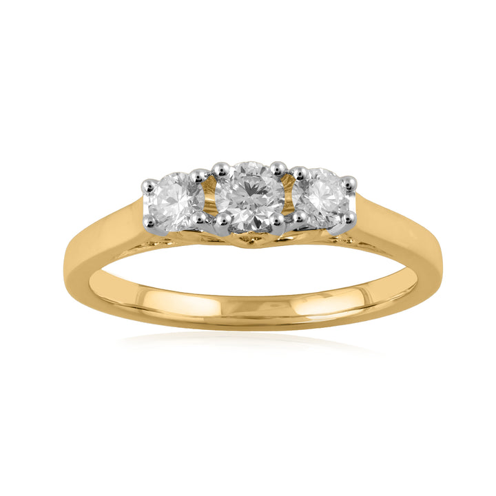 18K YG Cluster Diamond Ring-1pc