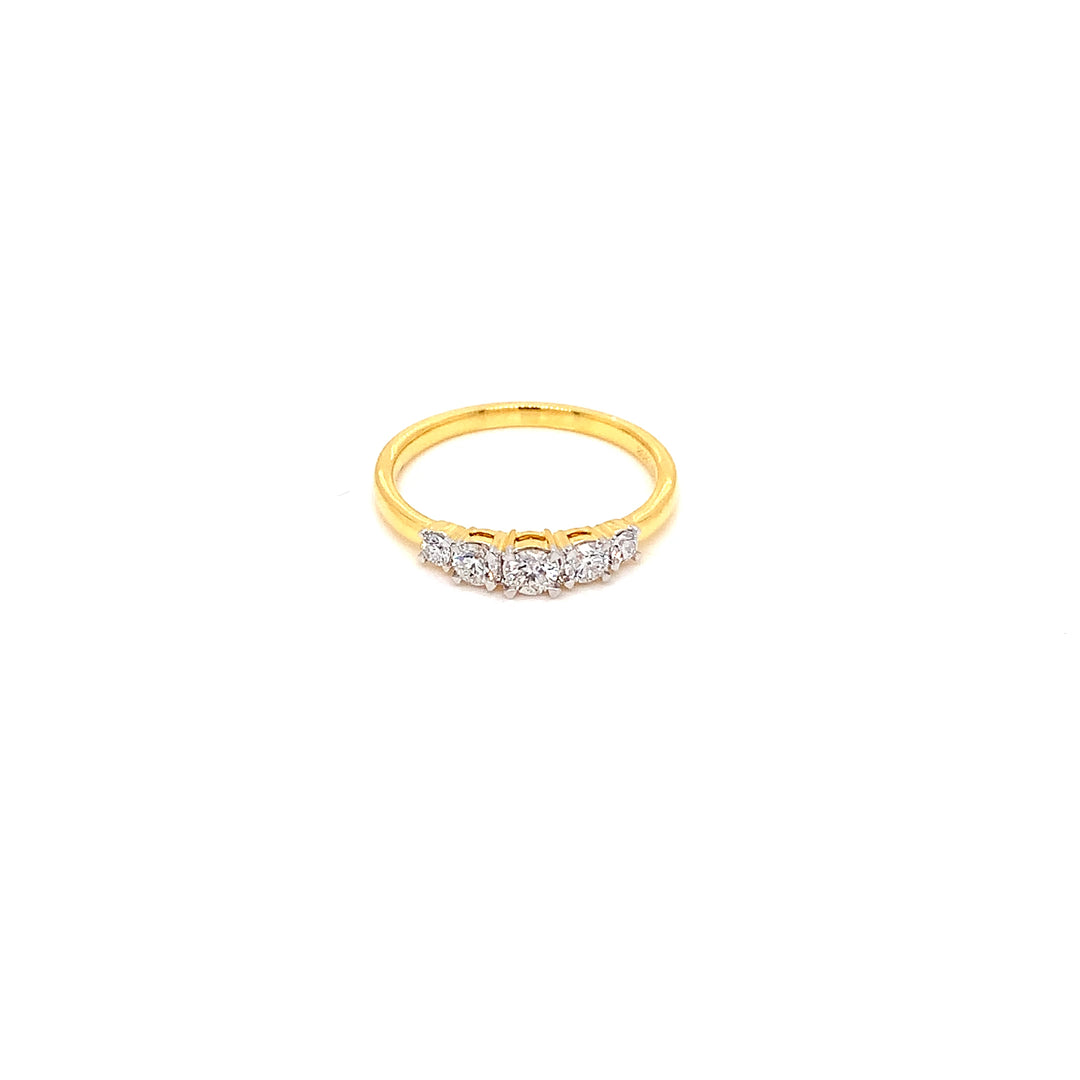 18K YG Cluster Diamond Ring-1pc