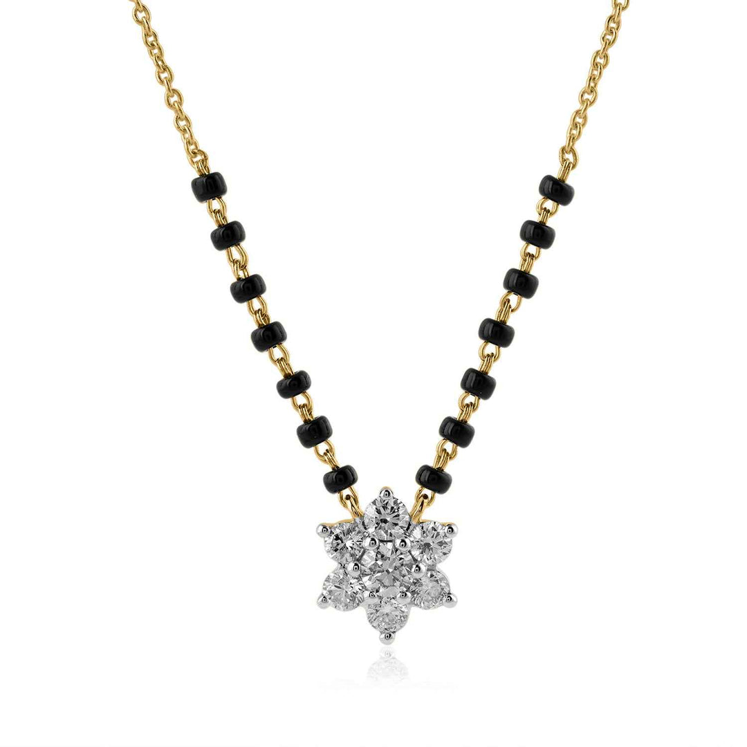 14K YG Star Diamond Mangalsutra with 18K Chain-1pc
