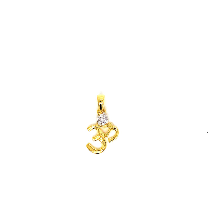14K YG OM Diamond Pendant-1pc