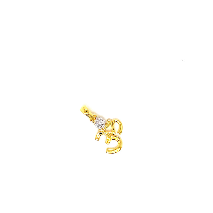 14K YG OM Diamond Pendant-1pc