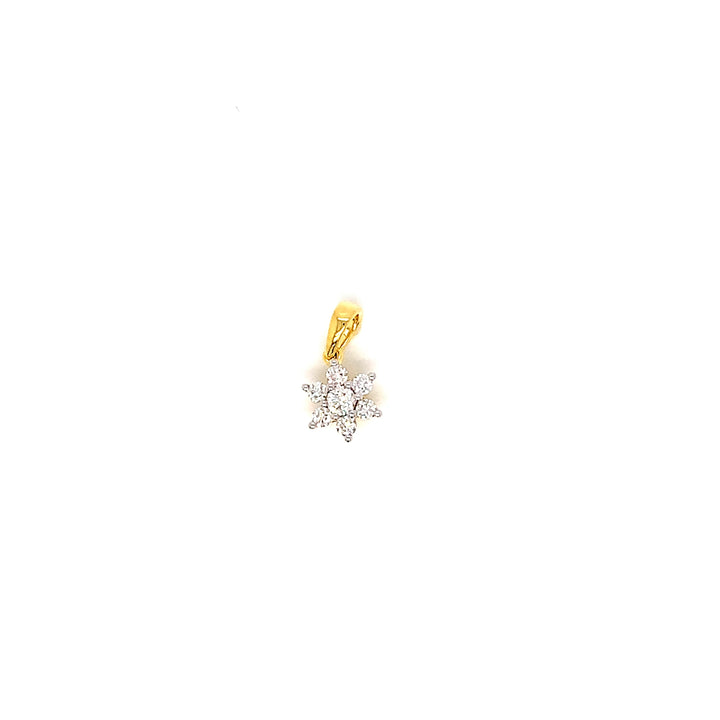 14K YG Star Diamond Pendant-1pc