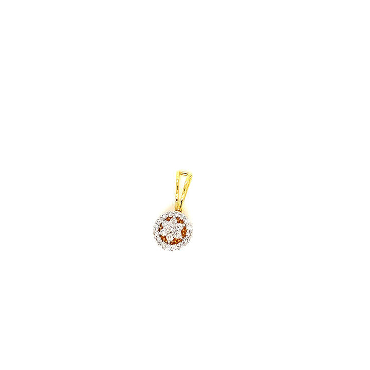 14K YG Star Diamond Pendant-1pc