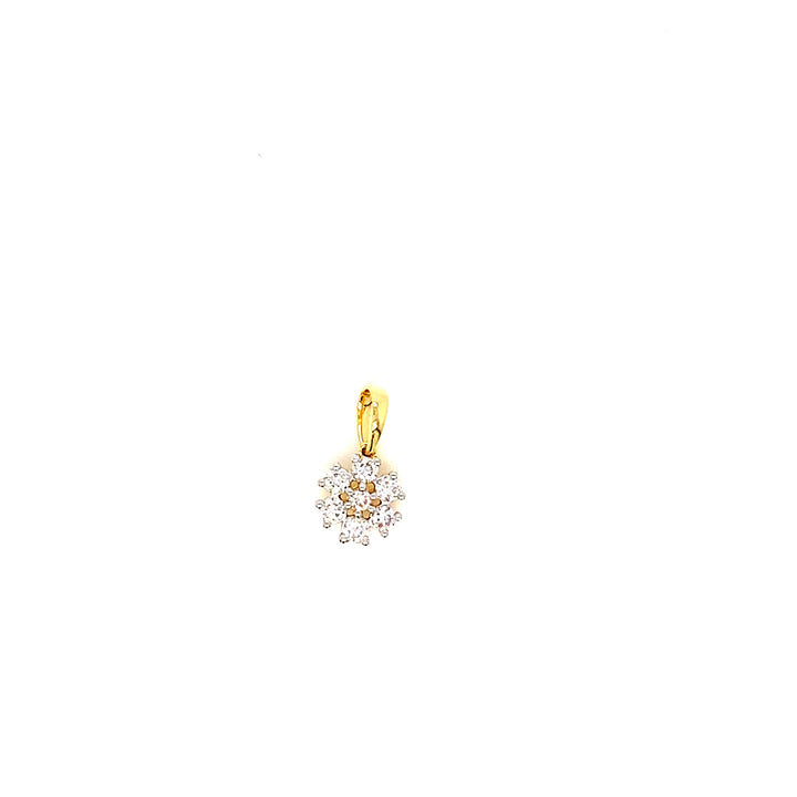 14K YG Cluster Diamond Pendant-1pc