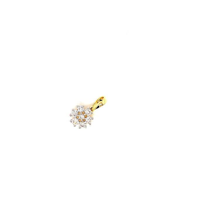 14K YG Cluster Diamond Pendant-1pc