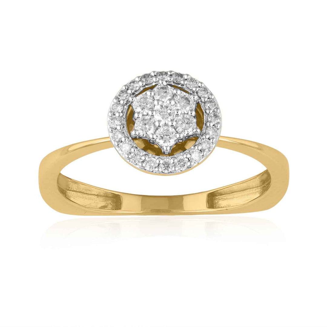 18K YG Cluster Diamond Ring-1pc